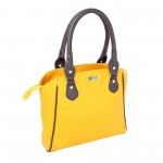 Beau Design Stylish  Yellow Color Imported PU Leather Casual Handbag With Double Handle For Women's/Ladies/Girls